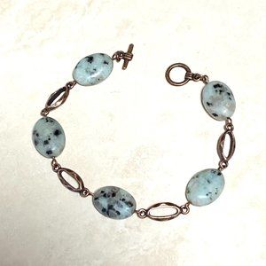 2/$20, Natural Kiwi Stone Bracelet, Genuine Gemstone + Copper Chain
